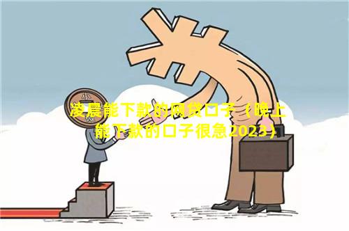 凌晨能下款的网贷口子（晚上能下款的口子很急2023）